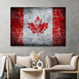 Kanada Bayrağı Rustik Ev ve Ofis Dekor Dekoratif Kanvas Tablo, Duvar Dekoru 5403