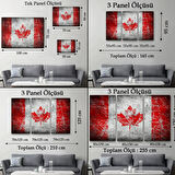 Kanada Bayrağı Rustik Ev ve Ofis Dekor Dekoratif Kanvas Tablo, Duvar Dekoru 5403