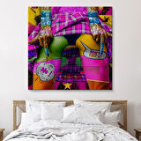 Pop Art Don’t Touch Yazılı Cesur Dekoratif Kanvas Tablo, Duvar Dekoru 5891