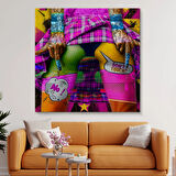 Pop Art Don’t Touch Yazılı Cesur Dekoratif Kanvas Tablo, Duvar Dekoru 5891