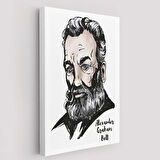 Bilim İnsanı Telefonun Mucidi Alexander Graham Bell Dekoratif Kanvas Tablo, Duvar Dekoru 5916