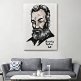 Bilim İnsanı Telefonun Mucidi Alexander Graham Bell Dekoratif Kanvas Tablo, Duvar Dekoru 5916