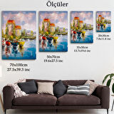 Yağlıboya Görünüm Liman Dekoratif Kanvas Tablo, Duvar Dekoru 5931