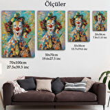 Palyaço Renkli Dekoratif Kanvas Tablo, Duvar Dekoru 5934