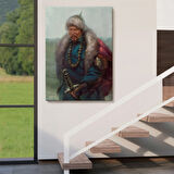 Yağlıboya Görünüm Moğol Ordular Komutanı Cengiz Han Dekoratif Kanvas Tablo, Duvar Dekoru 5965