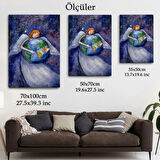 Dünyayı Kucaklayan Melek Dekoratif Kanvas Tablo, Duvar Dekoru 6000