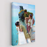 Denize Bakan Kızlar ve Yalıları Dekoratif Kanvas Tablo, Duvar Dekoru 6037