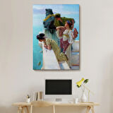 Denize Bakan Kızlar ve Yalıları Dekoratif Kanvas Tablo, Duvar Dekoru 6037