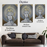 Güzel Kadın ve Altın Detayları Dekoratif Kanvas Tablo, Duvar Dekoru 6044