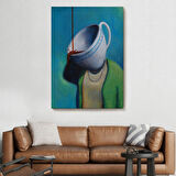 Kadın ve Kahve Dekoratif Kanvas Tablo, Duvar Dekoru 6128