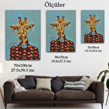 Sosyete Zürafa Dekoratif Kanvas Tablo, Duvar Dekoru 6131