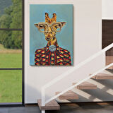 Sosyete Zürafa Dekoratif Kanvas Tablo, Duvar Dekoru 6131
