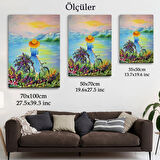 Bisikletli Kız ve Göl Kenarı Dekoratif Kanvas Tablo, Duvar Dekoru 6135