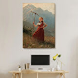 Alman Köylü Kız Dekoratif Kanvas Tablo, Duvar Dekoru 6146