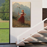 Alman Köylü Kız Dekoratif Kanvas Tablo, Duvar Dekoru 6146