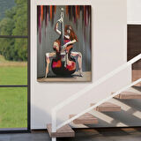 Çello Virtüözü Kadın Dekoratif Kanvas Tablo, Duvar Dekoru 6167