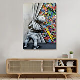 Sokak Sanatı PopArt Banksy Tarz Dekoratif Kanvas Tablo, Duvar Dekoru 6168