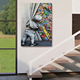 Sokak Sanatı PopArt Banksy Tarz Dekoratif Kanvas Tablo, Duvar Dekoru 6168