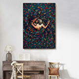 Dans Eden Sevgililer ve Renkli Çiçekler Dekoratif Kanvas Tablo, Duvar Dekoru 6200