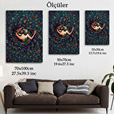 Dans Eden Sevgililer ve Renkli Çiçekler Dekoratif Kanvas Tablo, Duvar Dekoru 6200