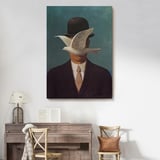 Melon Şapkalı Adam Rene Magritte Dekoratif Kanvas Tablo, Duvar Dekoru 6210