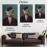 Melon Şapkalı Adam Rene Magritte Dekoratif Kanvas Tablo, Duvar Dekoru 6210