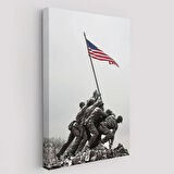 Bayrak Diken Amerikalı Askerler Dekoratif Kanvas Tablo, Duvar Dekoru 6228