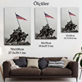 Bayrak Diken Amerikalı Askerler Dekoratif Kanvas Tablo, Duvar Dekoru 6228