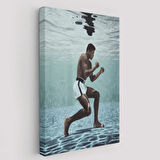 Boksor Muhammet Ali Sualtı Antremanı Dekoratif Kanvas Tablo, Duvar Dekoru 6234