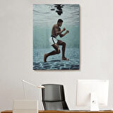 Boksor Muhammet Ali Sualtı Antremanı Dekoratif Kanvas Tablo, Duvar Dekoru 6234