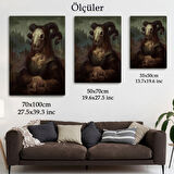 Canavar ve Mona Lisa Duruşu Dekoratif Kanvas Tablo, Duvar Dekoru 6246