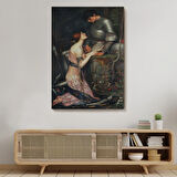 Lamia ve Şövalyesi Orenco Kanaviçe William Waterhouse Dekoratif Kanvas Tablo 6263