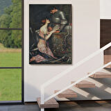 Lamia ve Şövalyesi Orenco Kanaviçe William Waterhouse Dekoratif Kanvas Tablo 6263