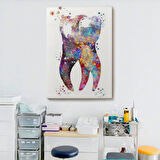 Renkli Diş, Diş Kliniği Dekoratif Kanvas Tablo, Duvar Dekoru 6283