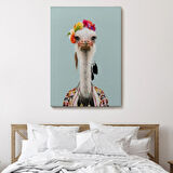 İnsan Görünümlü Deve Kuşu Dekoratif Kanvas Tablo, Duvar Dekoru 6286