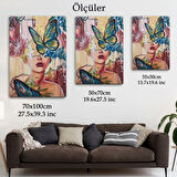 Kadın Portresi Renkli Sürreal Dekoratif Kanvas Tablo, Duvar Dekoru 6297