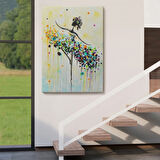 Dans Eden Kadın Modern Dekoratif Kanvas Tablo, Duvar Dekoru 6332