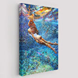 Su Altındaki Kız Dekoratif Kanvas Tablo, Duvar Dekoru 6334