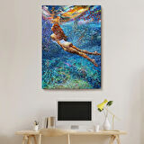 Su Altındaki Kız Dekoratif Kanvas Tablo, Duvar Dekoru 6334