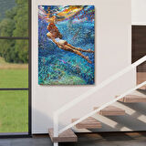 Su Altındaki Kız Dekoratif Kanvas Tablo, Duvar Dekoru 6334