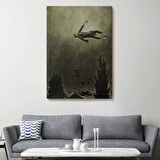 Ağaçlar Üstündeki Hayalet Franz Sedlacek Halloween Dekoratif Kanvas Tablo, Duvar Dekoru 6381