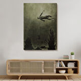 Ağaçlar Üstündeki Hayalet Franz Sedlacek Halloween Dekoratif Kanvas Tablo, Duvar Dekoru 6381