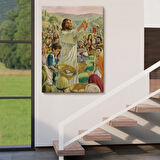 Rab İsa Binlercesini Ekmek ve Balıkla Doyururken Dekoratif Kanvas Tablo, Duvar Dekoru 6386