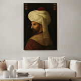 Fatih Sultan Mehmed Han Portresi Dekoratif Kanvas Tablo, Duvar Dekoru 6409