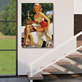 Kazanan Kız Kupa Kızı Dekoratif Kanvas Tablo, Duvar Dekoru 6456