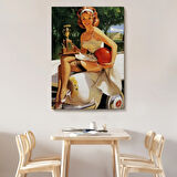 Kazanan Kız Kupa Kızı Dekoratif Kanvas Tablo, Duvar Dekoru 6456