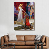 Şövalyenin Kraliçeye Sadakati Dekoratif Kanvas Tablo, Duvar Dekoru 6460