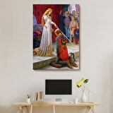 Şövalyenin Kraliçeye Sadakati Dekoratif Kanvas Tablo, Duvar Dekoru 6460