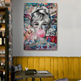 Brigitte Bardot ve Güzelliği Graffiti Pop Art Dekoratif Kanvas Tablo, Duvar Dekoru 6469