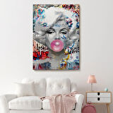 Marilyn Monroe ve Güzelliği Graffiti Pop Art Dekoratif Kanvas Tablo, Duvar Dekoru 6471